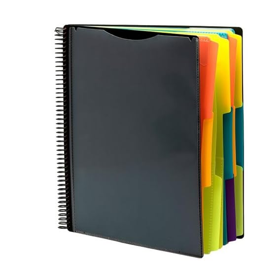 H4D 24 Pocket Poly Project Organizer, Spiral Multi Pocket Folder Organizer, Multi-Subject Folder Notebook, Letter Size - Image 1